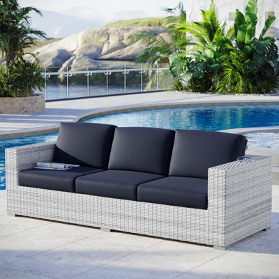 Flack 88'' Wide Outdoor Symmetrical Patio Sectional with Cushions