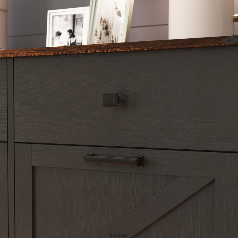 Armoire poubelle à double basculement Farmhouse, Black
