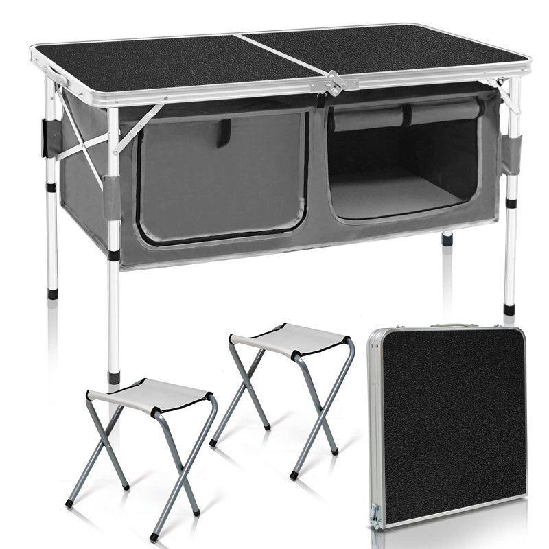 Table pliante rectangulaire 47,24 ", Noir / gris