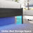 Full Size Bed Frame with Charging Station and LED Lights, Black Upholstered Headboard with 2-Tier Storage Shelves, Metal Bed Frame with Headboard, No Box Spring Needed, Easy Assembly,Black-751524673-741541472