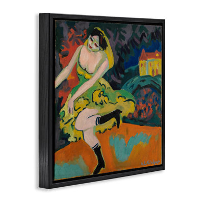 "Kirchner, peinture de femme", art mural sur toile flottant noir par one1000paintings