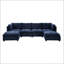 Canapé modulaire à 4 places avec 2 repose-pieds en tissu chenille Comfy Cloud