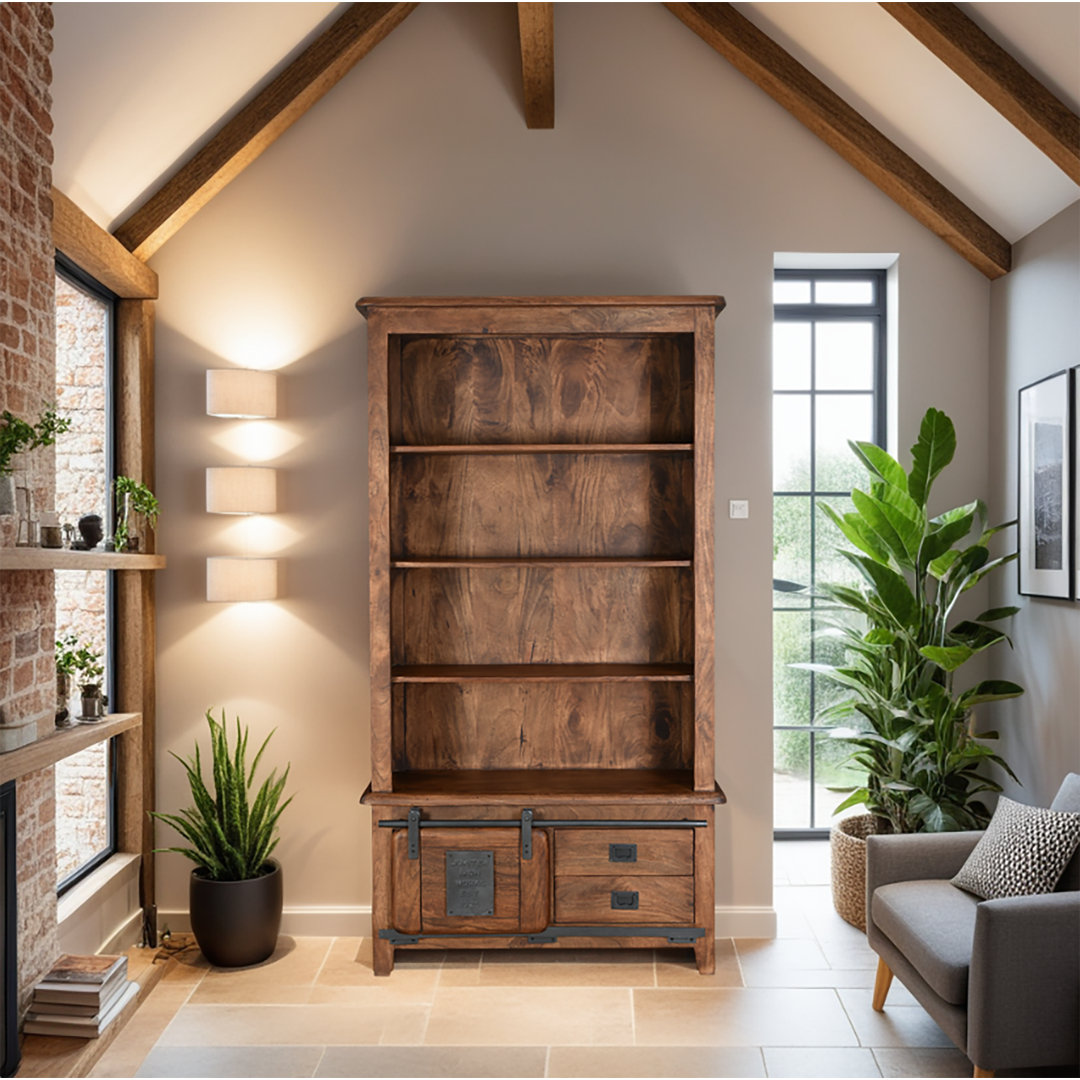 Gratian 185cm H x 100cm W Solid Wood Standard Bookcase
