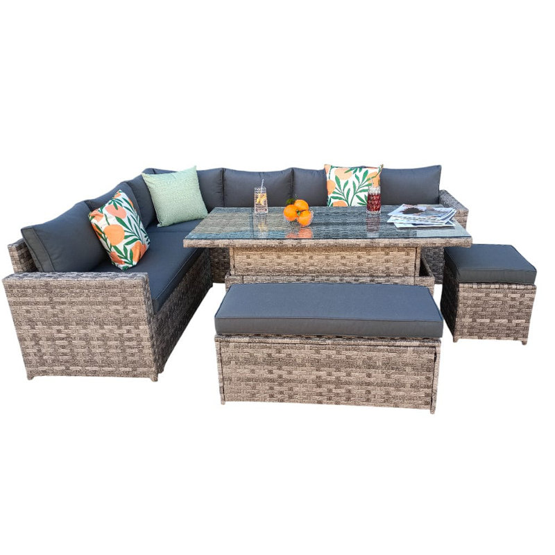 Austrinus Polyethylene (PE) Wicker 9 - Person Seating Group