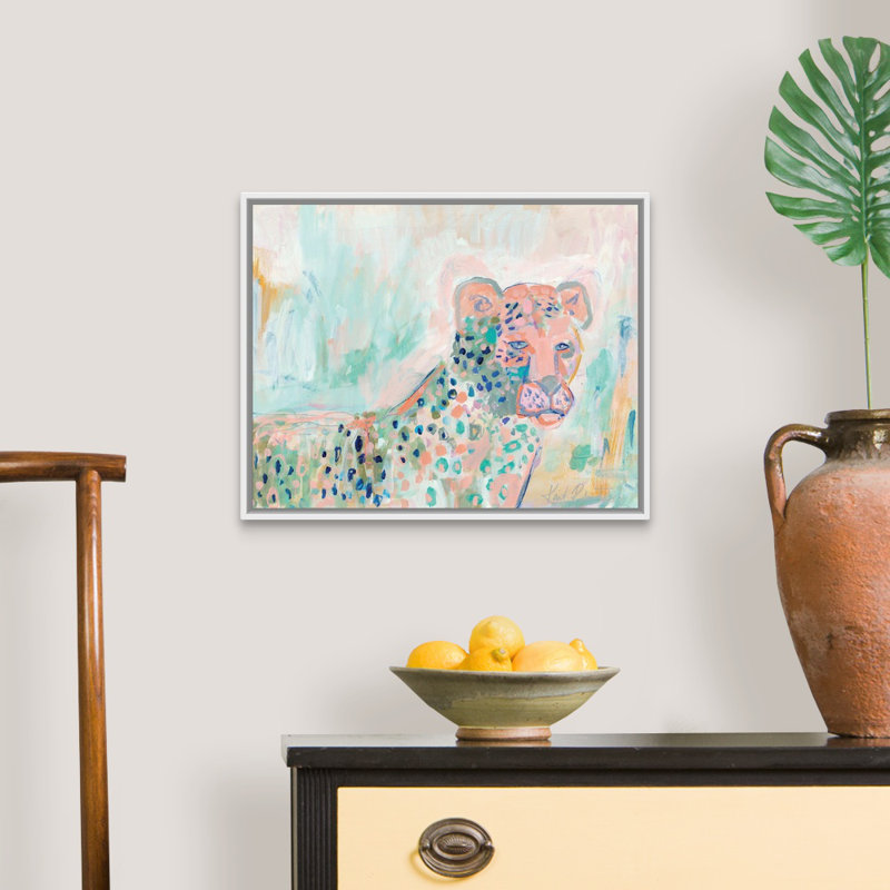 « Cheetah Watch » par Kait Roberts-impression sur toile, Toile blanche encadrée, H 18 po x l 22 po x P 1,75 po
