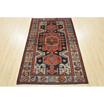 Tapis unique bleu de 4 pi 5 po x 6 pi 8 po