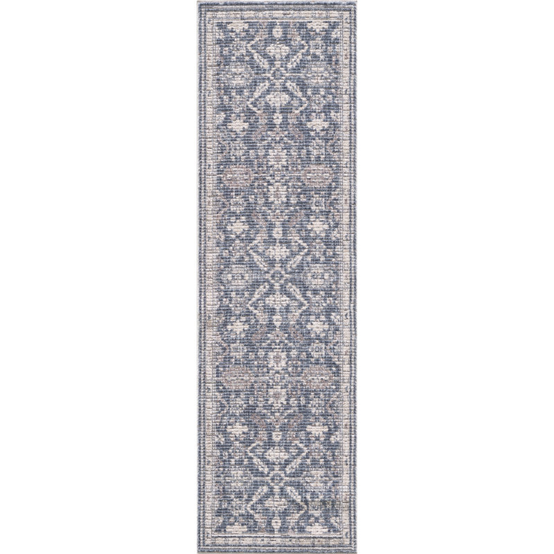 Mira Greenwich Machine Woven Performance Area Rug - Denim - 2'3" x 8' Runner, 2'3" x 8' Runner