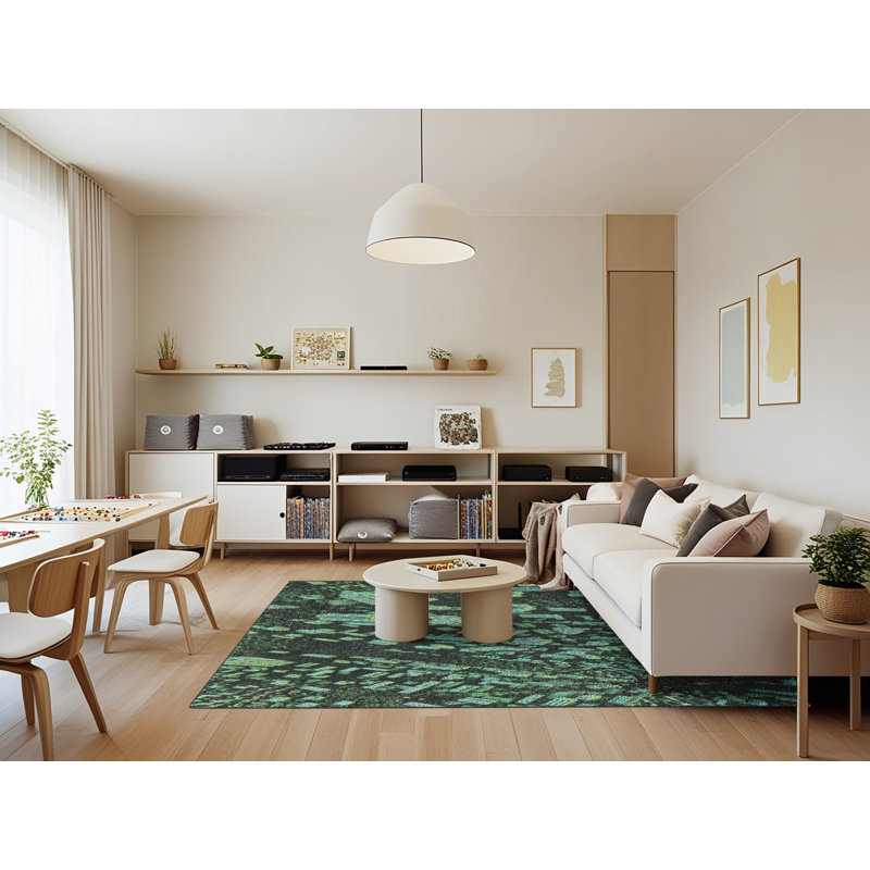 Tapis vert/noir aqua, Rectangle 7 pi x 9 pi