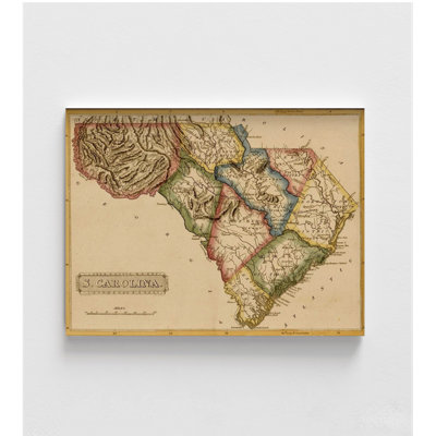 South Carolina 1817, Sc State Map, Sc Travel Map, Rustic Old South Carolina, reproduction d'affiche, école scolaire, art mural