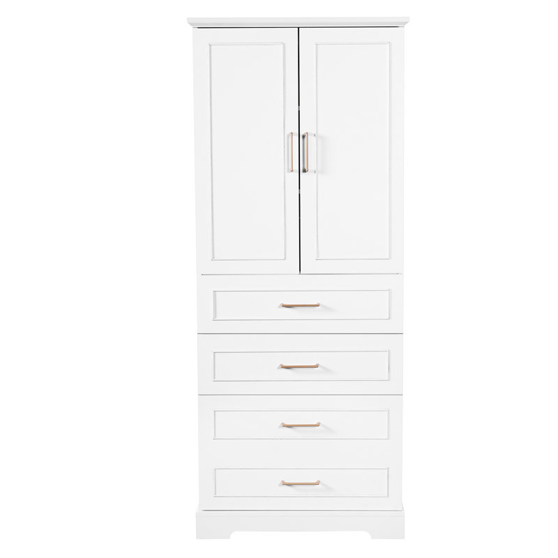 Grand meuble-lavabo haut avec 3 tiroirs, portes à fermeture douce, tablette réglable, fermeture magnétique, trousse, poignées en acier doré pour rangement 72,2 pouces, tablettes cloisonnées standard et profondes,