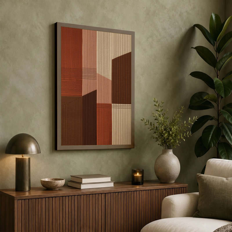 Striped Geometry Geometric - Wrapped Canvas, Black Border, 30x20 - 76.2 x 50.8 cm