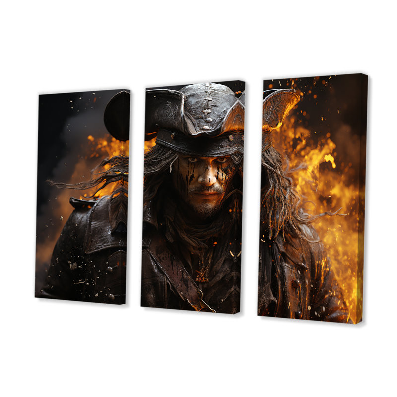 Ensemble de salon Pirates Fired Vengeance I - Pirate Wall Art, Toile tendue, H 40 po x l 60 po x P 1 po