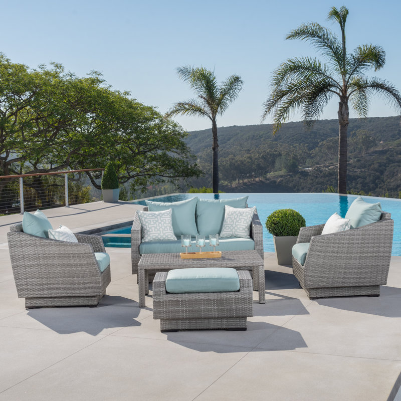 Ensemble de conversation 5 pièces avec coussins Sunbrella Fionnula, Toile spa Sunbrella®