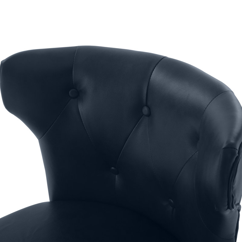 Cocamo Leather Wingback Dining Chair, Dark Blue