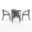 Table carrée en verre et métal de 28 po avec bordure en rotin et 4 chaises empilables en rotin Amlie-23840916
