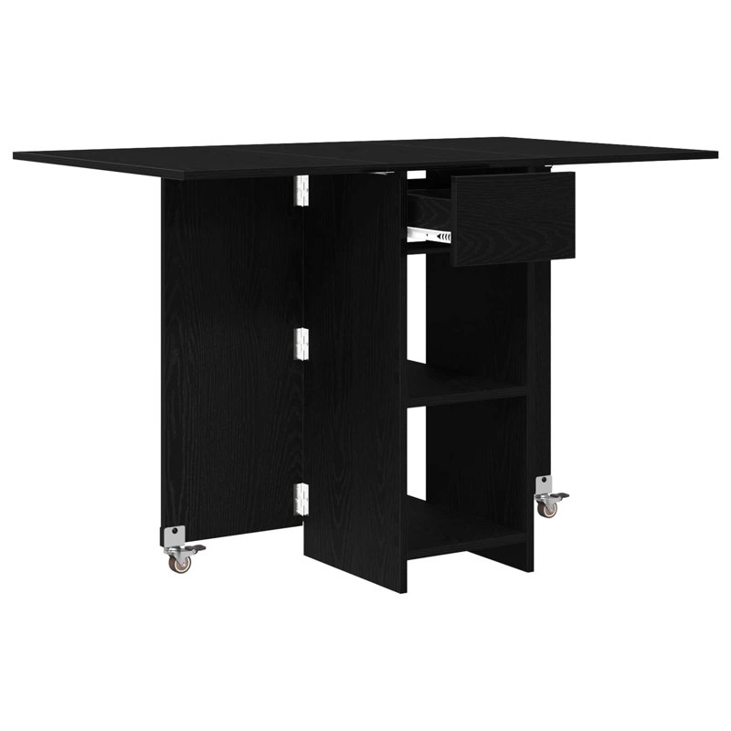 Extendable Dining Table, Black Oak
