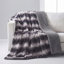 Jeté moelleux en fausse fourrure moelleux gris et noir-17466715