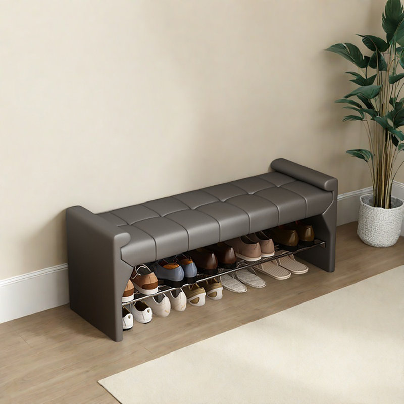 47.2in Shoe Changing Stool Shoe Storage Stool, Gray