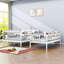 Lit superposé simple au-dessus d'un lit double en bois avec tablettes-2007670149