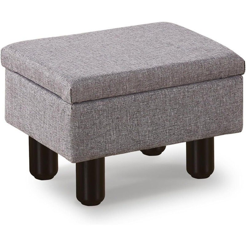 Repose-pieds rembourré avec rangement 12 po, Gris foncé
