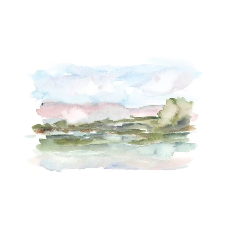 Reproduction d’art « Mountain Watercolor VI » par Ethan Harper, H 8 po x l 12 po x P 0,75 po, Toile tendue, Pas de tapis