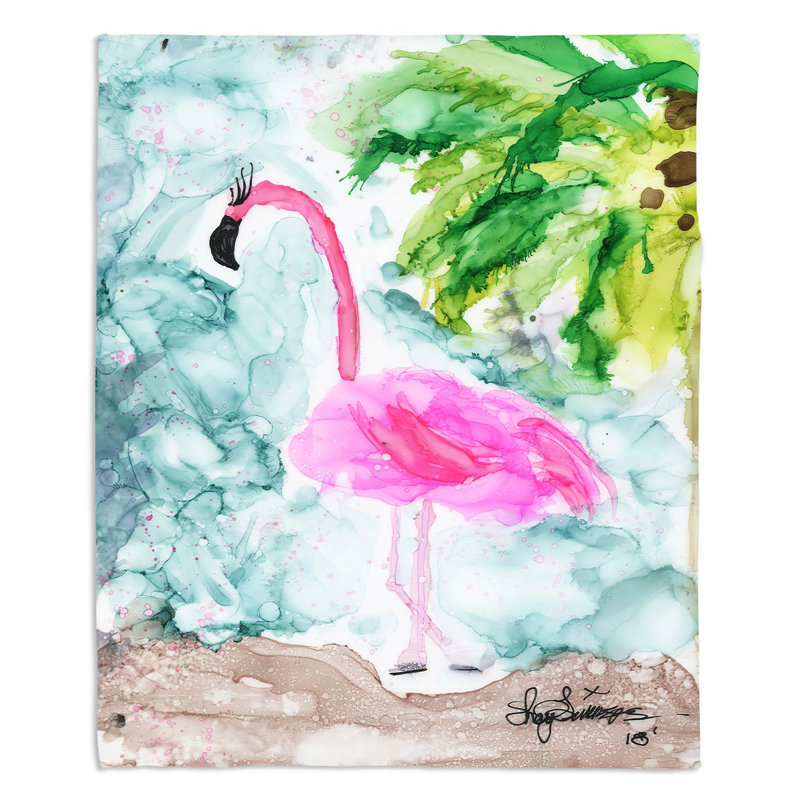  Jeté Tropical Flamingo, l 68 po x L 80 po