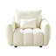 Fauteuil une place en tissu Teddy, fauteuil d'appoint moderne rembourré avec 1 coussin pour salon ou chambre à coucher