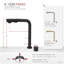 Robinet de cuisine élégant à poignée simple 11 ½ po noir mat-123993597