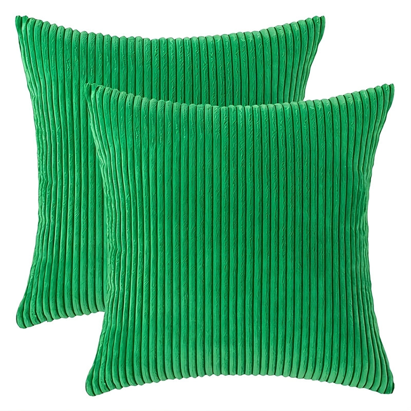 Coussin en velours côtelé réversible, Vert foncé
