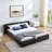 Upholstered Bed Frame with Thick Fabric-898788867