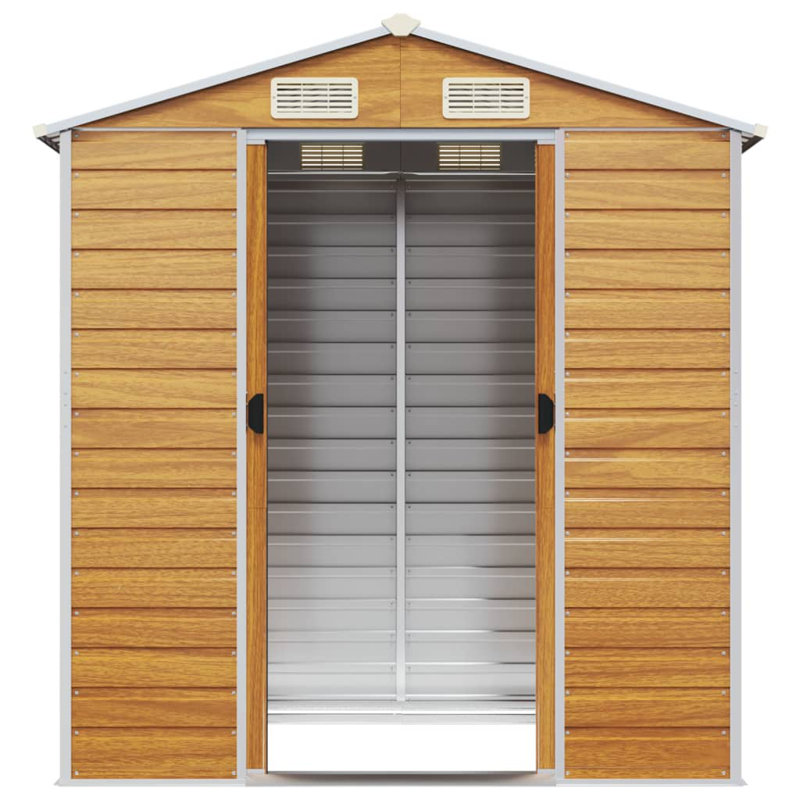 Storage Shed, Light Brown, 78" H x 75.2" W x 151.6" D