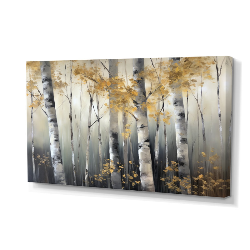 Bouleau Dense Forest II - arbre, art mural de salon