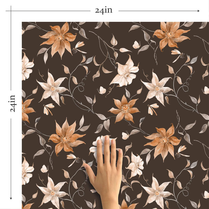 Peel & Stick Floral Tile, 126" L x 24" W