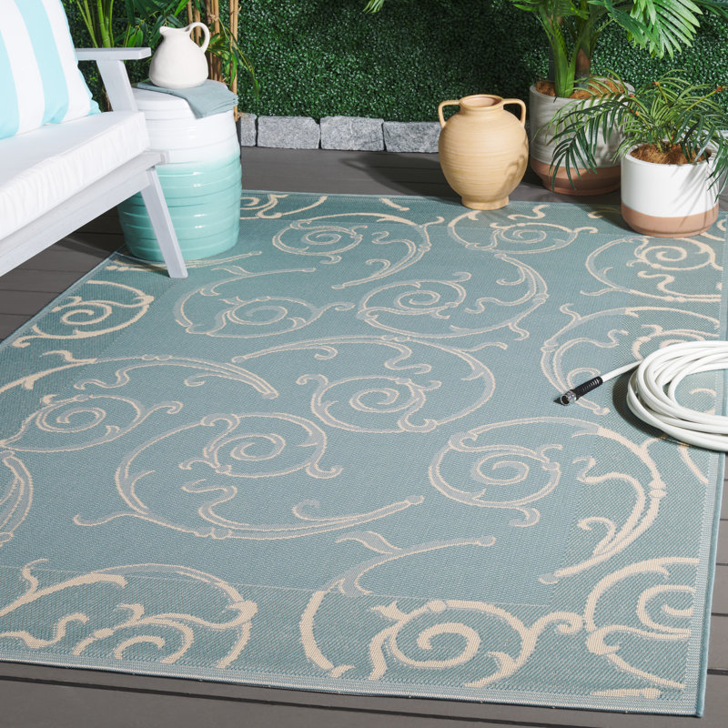Arneshia Floral/Cream Indoor / Outdoor Area Indoor/Outdoor Area Rug