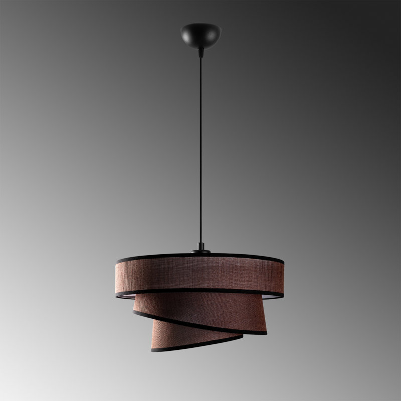 Élégant lustre en métal brun foncé, hauteur réglable 11,8 - 47,2 pouces | 3 capuchons en tissu (15,7 x 9 po, 12,6 x 17 po, 8,7 x 20 po) | 1 x douille E27 (40 W maximum) | Parfait pour la salle à manger et les espaces de vie, solution d'éclairage élégante et fonctionnelle