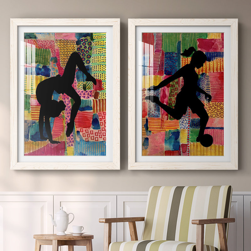 «Patchwork Athlete I», reproduction encadrée de qualité supérieure - prête à être accrochée, Blanc