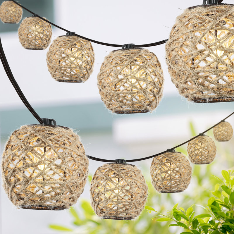 Bettelou 10-Light Indoor/Outdoor 10 ft. Rustic Coastal Incandescent C7 Globe String Lights