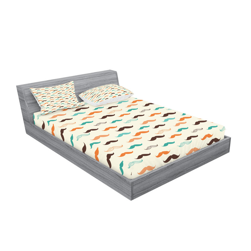 Drap-housse et coussin décoratif Ambesonne Indie Orange brun et bleu sarcelle