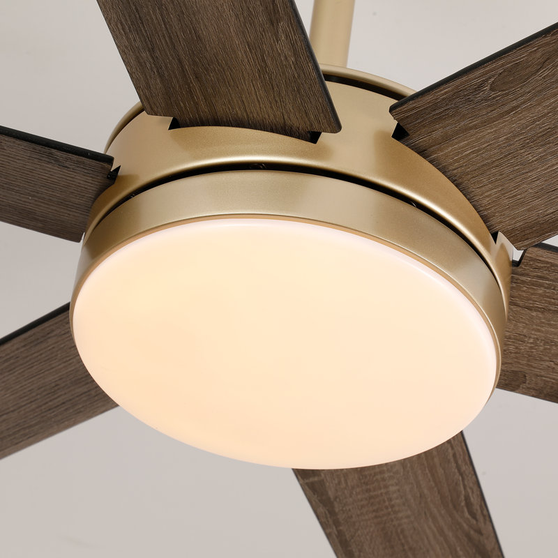 Grand ventilateur de plafond moderne intelligent de 60 po avec lumières DEL 3CCT à intensité variable, moteur CC réversible à 6 vitesses, minuterie, télécommande et contrôle d'apps