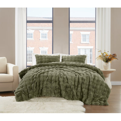 Brooklyn Loom Bubble Faux Fur Comforter Set