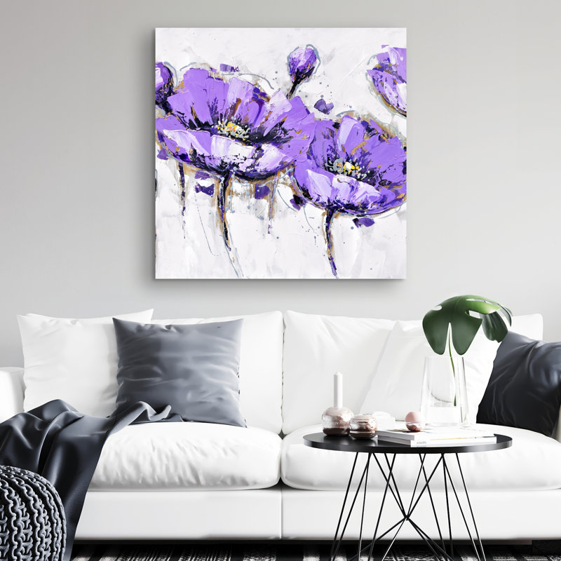 Abstract flowers - 32"x32" art on canvas