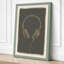 Headphones in Gold Modern - Wrapped Canvas-2106853072-2106853084