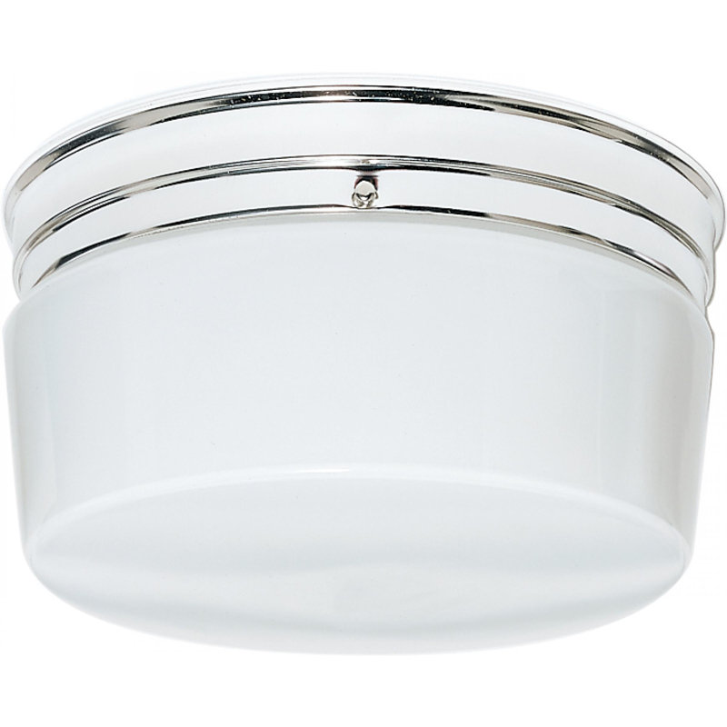 Karnes Glass Flush Mount, Polished Chrome, White