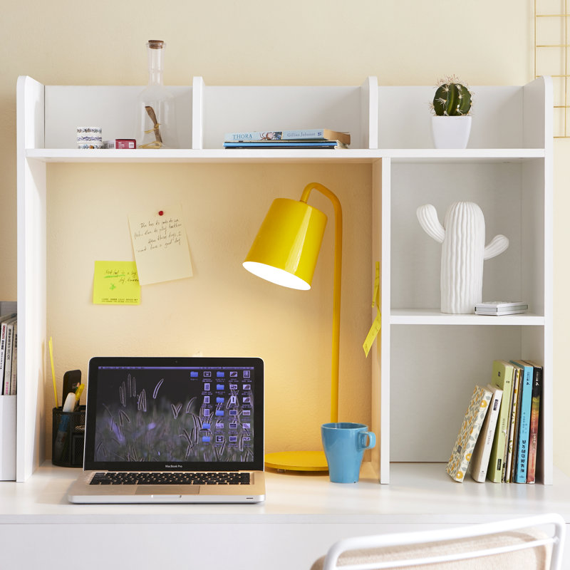 Bibliothèque de bureau classique avec casier, Blanc