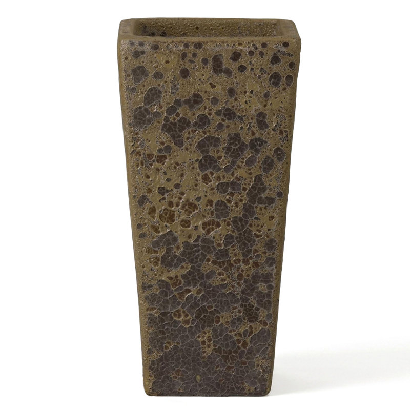 CRISCO TALL SQUARE PLANTER, 19.5" H x 10" W x 10" D, Brown