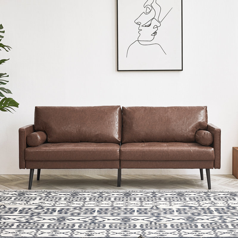 3 Seater Faux Leather Sofa, Brown