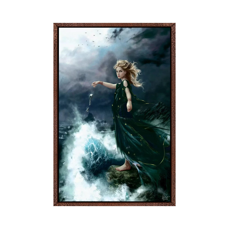 Dechainee by Melanie Delon - Print on Canvas, 66.04 cm H x 45.72 cm W, Classic Brown Wood Framed