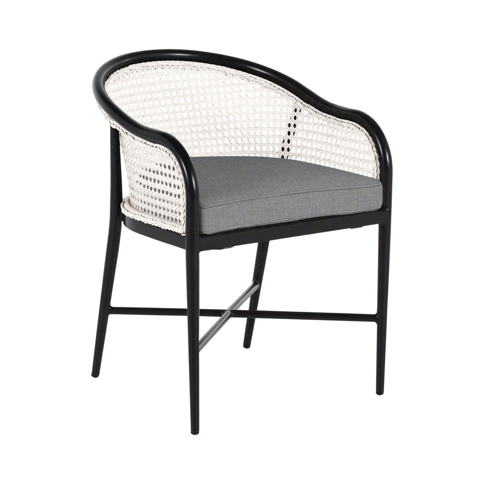 Havana Cane N-Dura Resin Wicker Outdoor Arm Chair, Chalk, Welt, Verona Mist