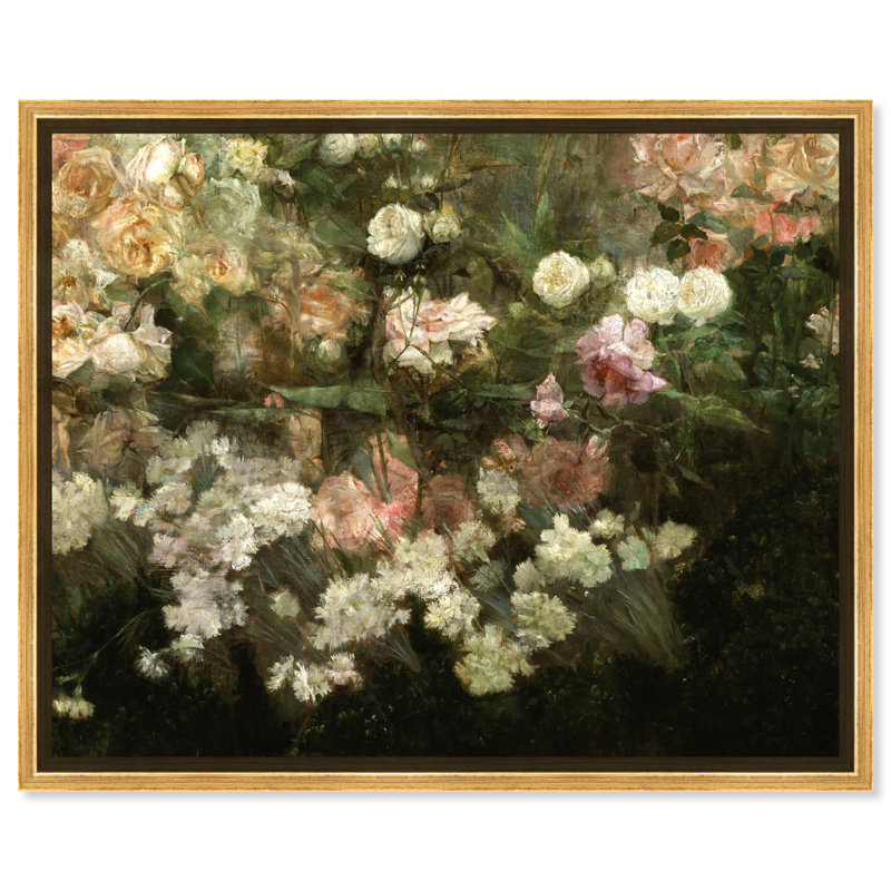 Art mural Maria Oakey Dewing Garden In May par Art Remedy, Encadrement doré, H 37 po x l 46 po