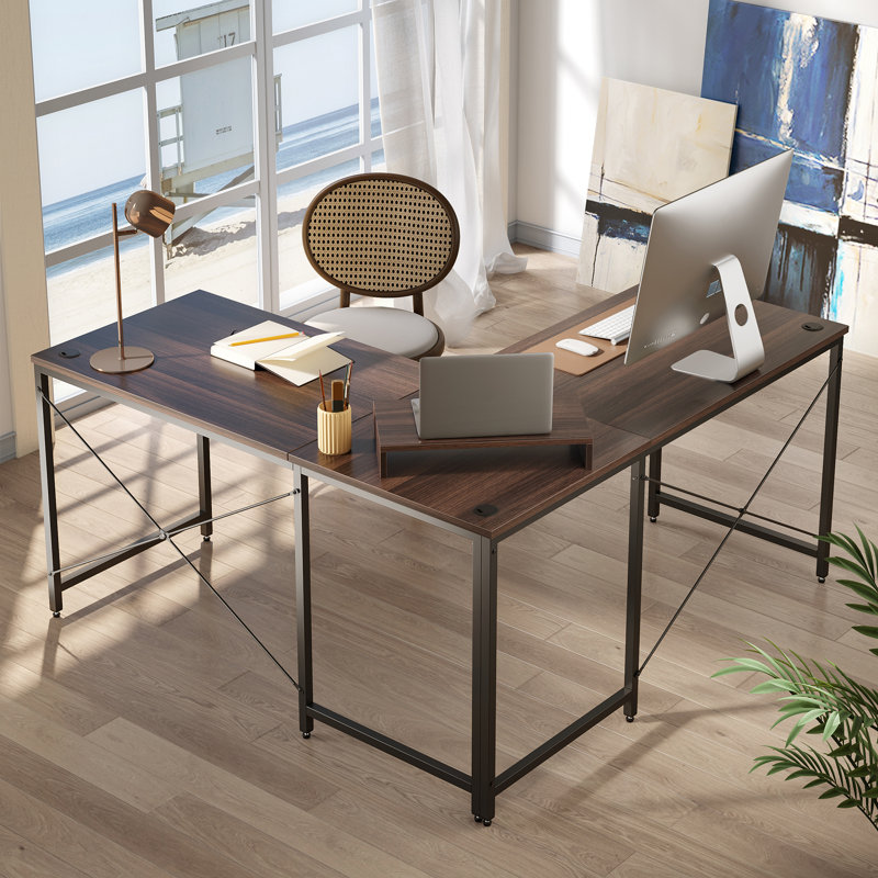 Bureau en L Fossett, Brun / brun